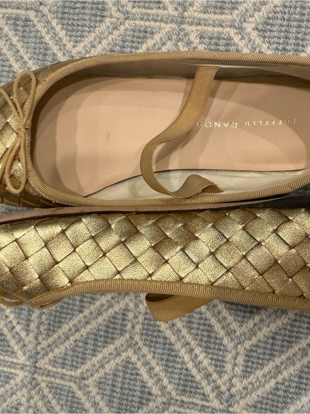 Loeffler Randall Metallic Gold Woven Ballet Flats - Picture 3 of 7